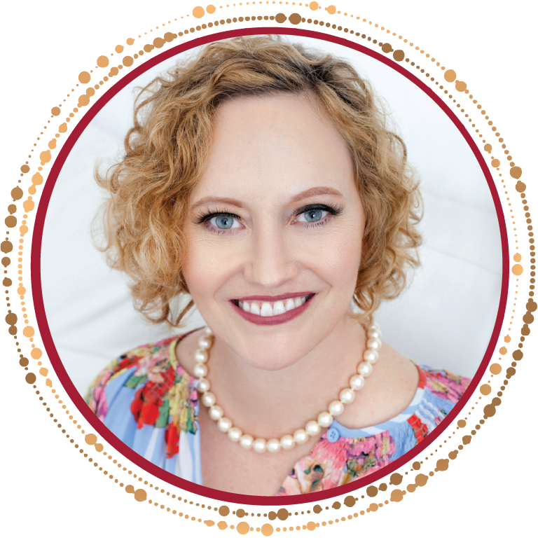 A woman with curly hair and pearls smiling in a circle, giving praise for Gagan Sarkaria's exceptional services.