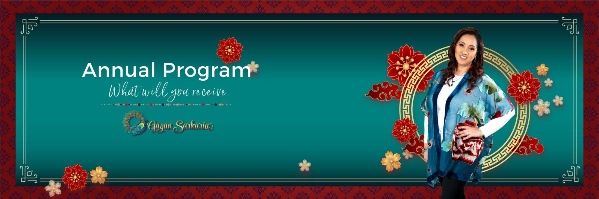 An annual program with a woman in a red jacket at the Chinese Academy of Metaphysics.